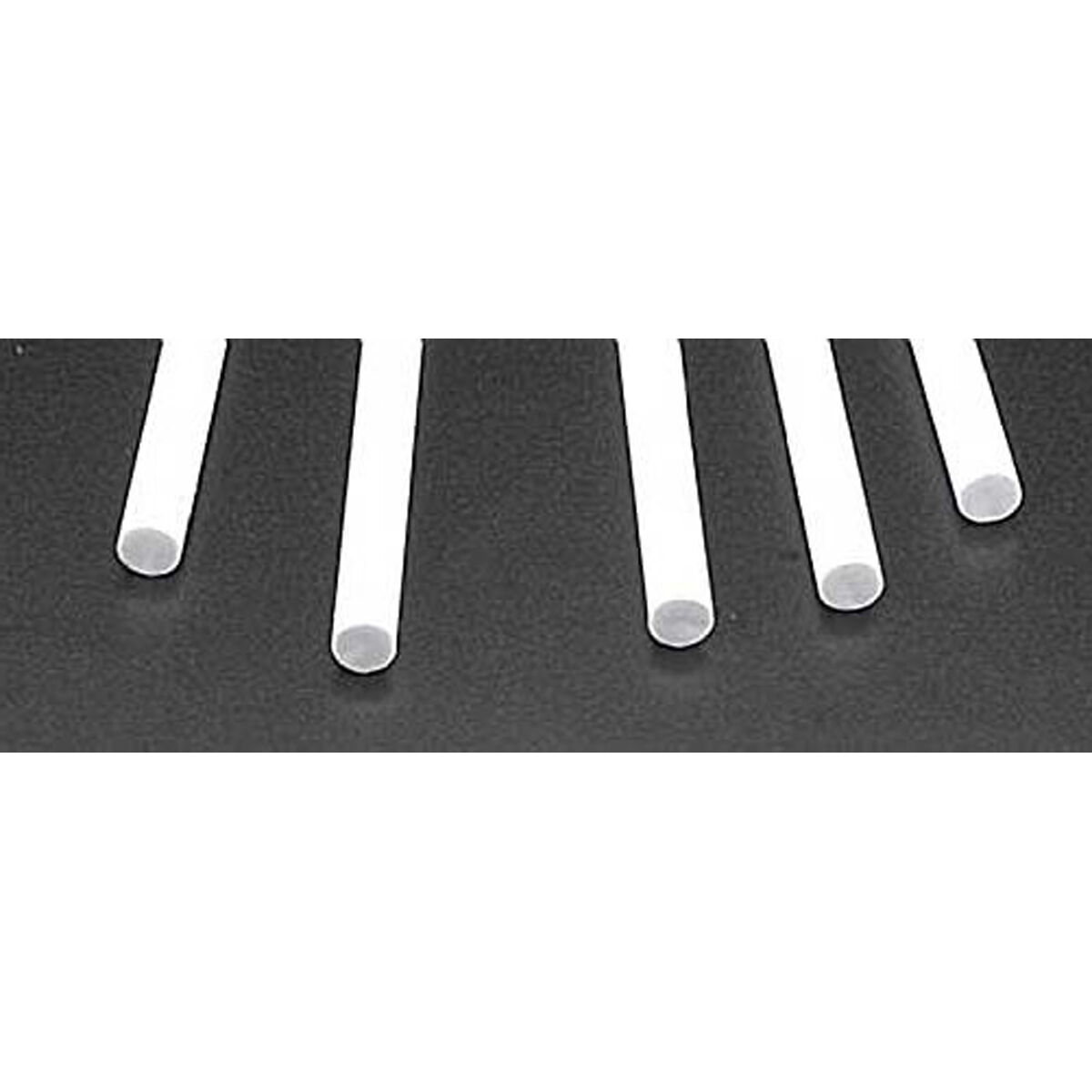 Plastruct 90864 MR-250 Round Rods (5) 1/4″ (6.4mm) OD x 10″ Long, White Styrene