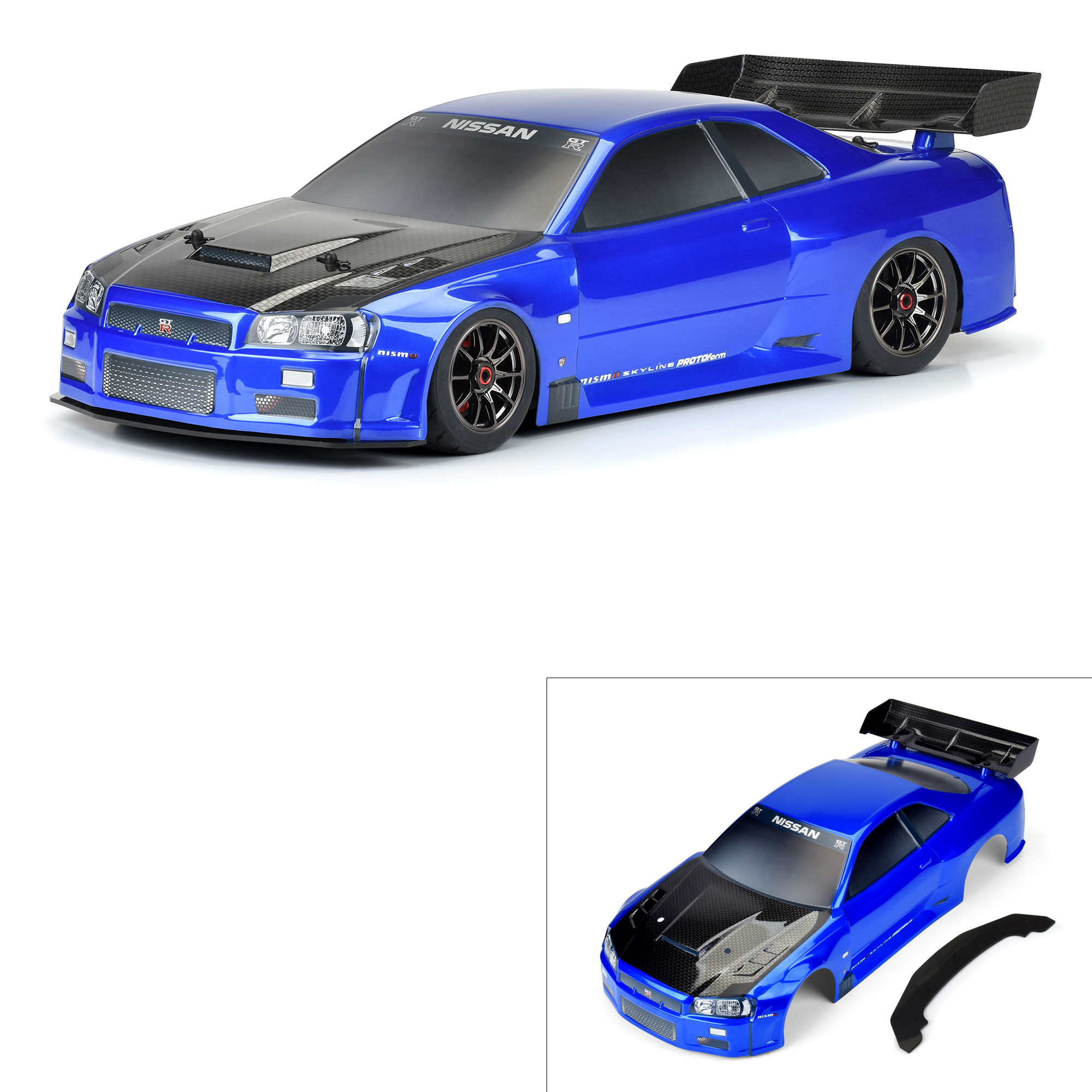 1/7 2002 Nissan Skyline GT-R R34 Painted Body (Blue): Infraction