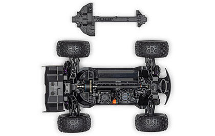RUGGED 4WD DRIVETRAIN für den ARRMA 1/16 MINI KRATON 3S RC Speed Truck