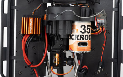 INSTALLED POWER SYSTEM for the Axial 1/10 SCX10 III Jeep Cherokee XJ 4X4 Ready-To-Run Brushed Rock Crawler