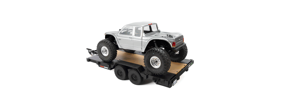 Axial SCX10 Flat Bed Vehicle Trailer med dubbla axlar