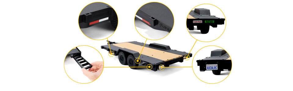 Skalenliga detaljer på Axial SCX10 Flat Bed Vehicle Trailer