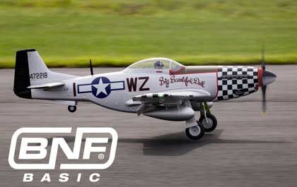Bind-N-Fly® Completion Level Advantage for the E-flite P-51D Mustang Big Beautiful Doll 1.5m