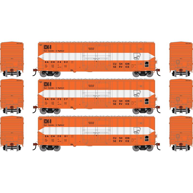 HO ATH 50' FMC 5327 12' Plug Door Box Car, EACH #2492/2527/2681 (3) HO ATH 50' FMC 5327 12' Plug Door Box Car, EACH #2492/2527/2681 (3)