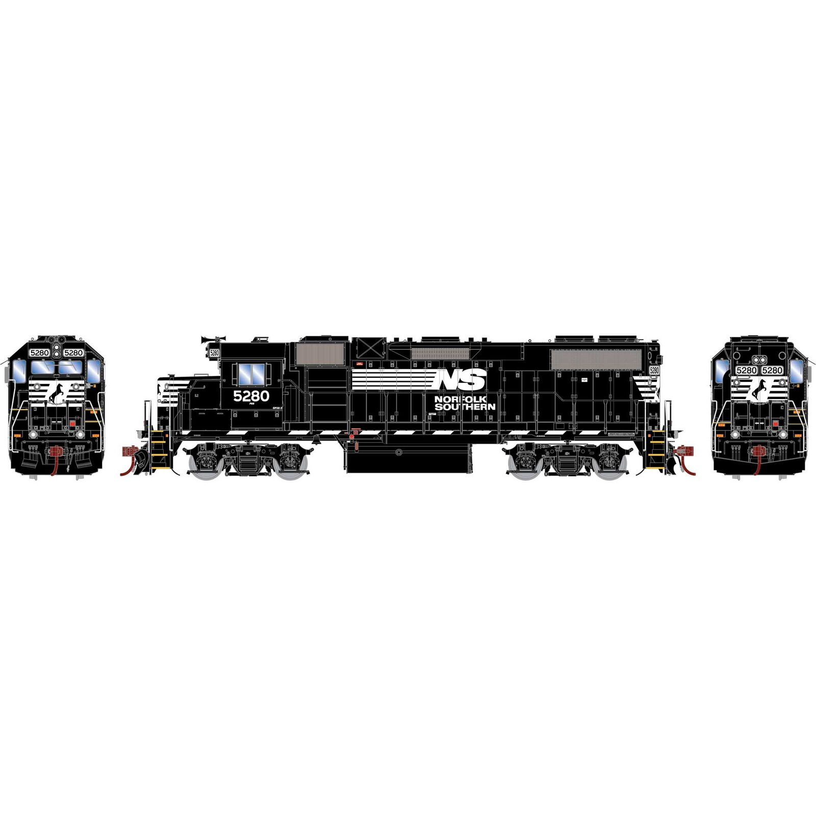HO GP38-2 Locomotive with DCC & Sound, NS #5280