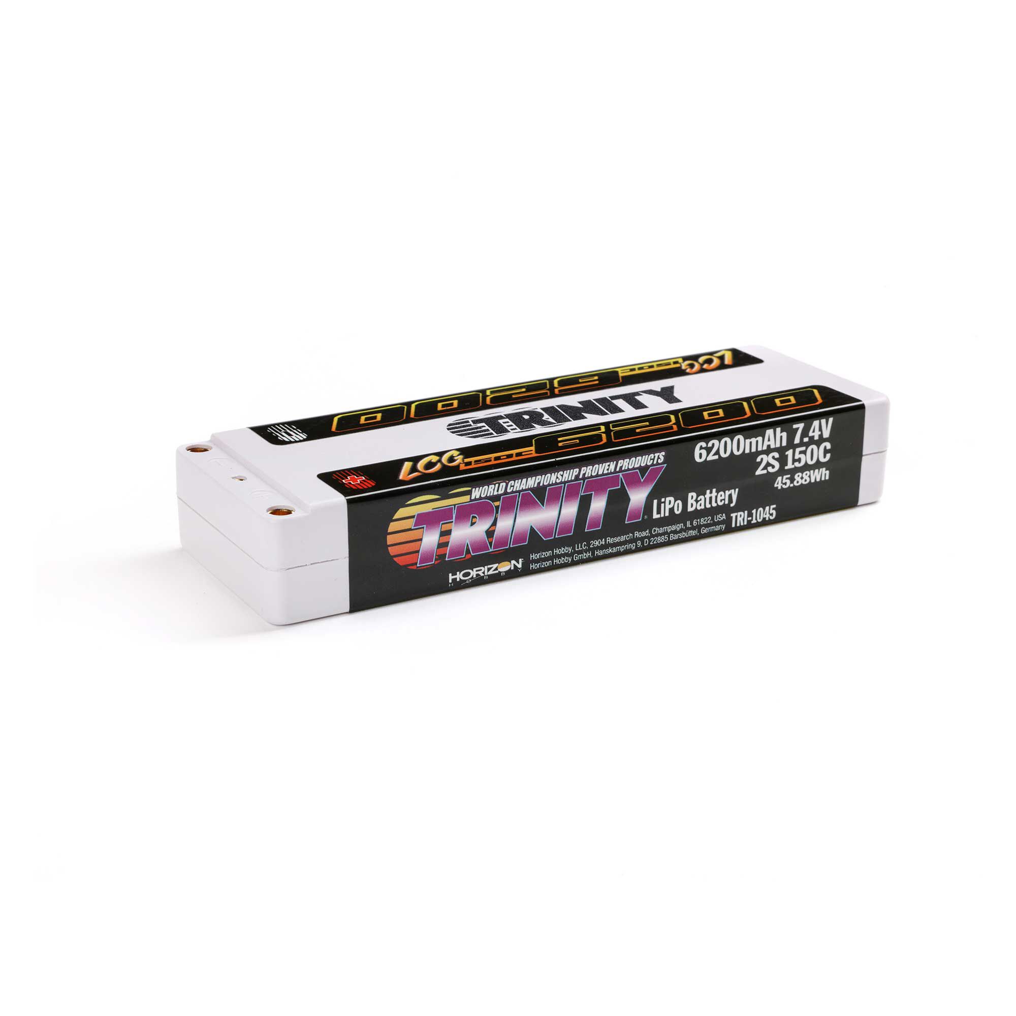 Trinity/Epic 7.4V 6200mAh 2S 150C LCG Stick LiPo Battery, 5mm