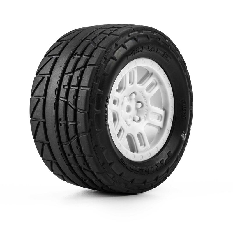 Pro-Line Racing 1/16 Menace Front/Rear Street Tires Mounted 12mm White Split Six (2): ARRMA MINI KRATON