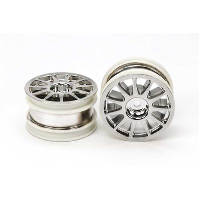 1/10 M-Chassis 11-Spoke Front/Rear Wheel, Chrome Plated (2) 1/10 M-Chassis 11-Spoke Front/Rear Wheel, Chrome Plated (2)