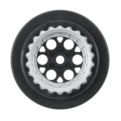 1/16 Showtime+ Rear 8mm Hex Wheels Black/Silver (2): Losi Mini Drag 1/16 Showtime+ Rear 8mm Hex Wheels Black/Silver (2): Losi Mini Drag