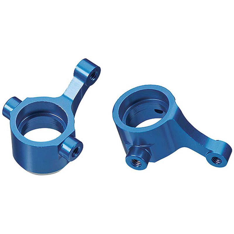 Aluminum Steering Knuckles, Blue (2): BX MT SC 4.18