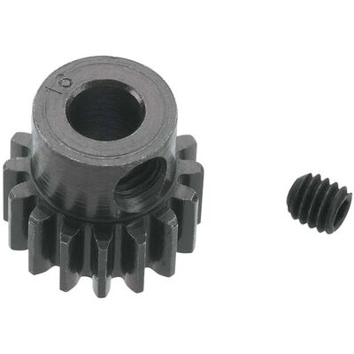 Extra Hard 16 Tooth Blackened Steel 32p Pinion, 5mm Extra Hard 16 Tooth Blackened Steel 32p Pinion, 5mm