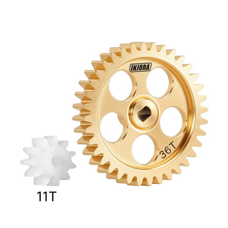INJORA Brass 36T Spur Gear & Plastic 11T Pinion Gear, 1/24 Losi Micro-B/T