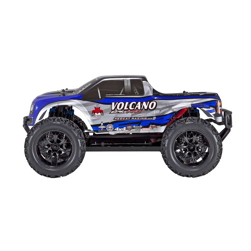 Redcat Racing 1 10 Volcano Epx Pro 4wd Monster Truck Brushless Rtr Blue Silver Horizon Hobby