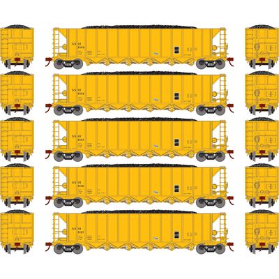 HO Ortner 5-Bay Rapid Discharge Hopper, SSIX #5100 / 5102 / 5107 / 5110 / 5127 (5) HO Ortner 5-Bay Rapid Discharge Hopper, SSIX #5100 / 5102 / 5107 / 5110 / 5127 (5)