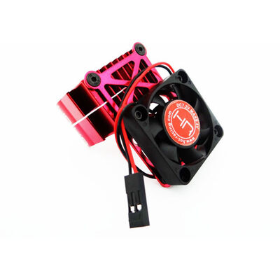 Clip-On Two-Piece Motor Heat Sink with Fan, Red Clip-On Two-Piece Motor Heat Sink with Fan, Red