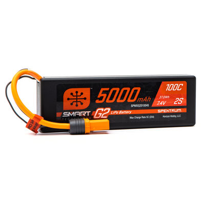 7.4V 5000mAh 2S 100C Smart G2 Hardcase LiPo Battery: IC5 7.4V 5000mAh 2S 100C Smart G2 Hardcase LiPo Battery: IC5
