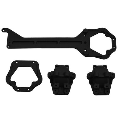 Front and Rear Upper Chassis Diff Covers, Black: Traxxas LaTraxx Front and Rear Upper Chassis Diff Covers, Black: Traxxas LaTraxx