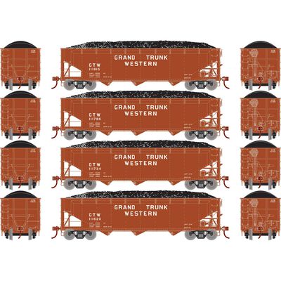HO 40' Offset Coal Hopper with Load, GTW #1 (4) HO 40' Offset Coal Hopper with Load, GTW #1 (4)