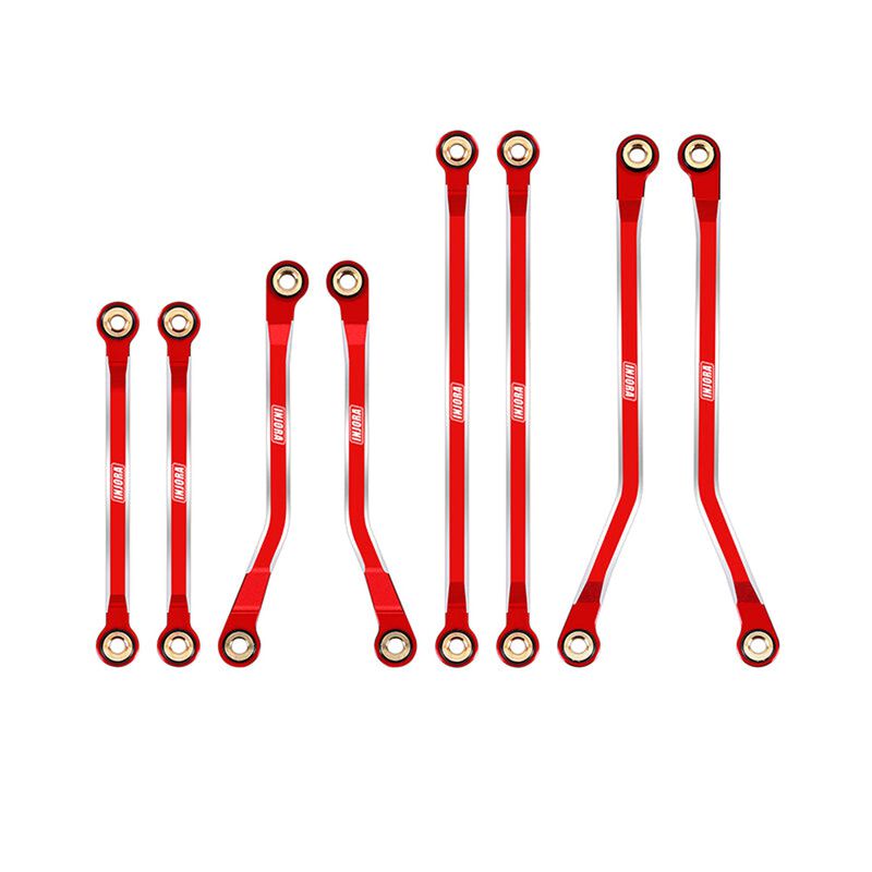 INJORA Aluminum High Clearance Link Set, Red, 1/18 Traxxas TRX-4M High Trail K10/ F150