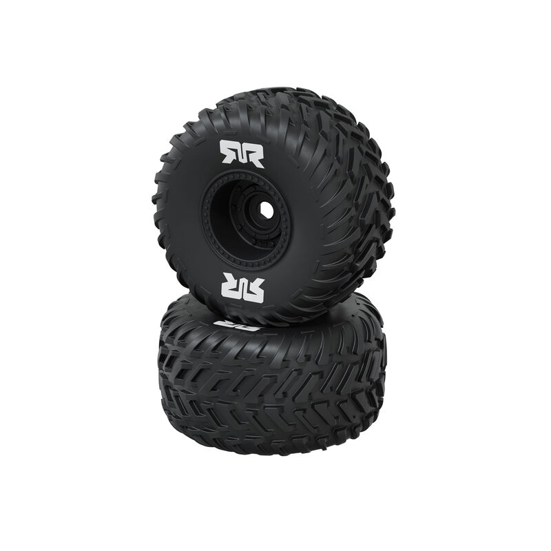 ARRMA dBoots Cut Chevron Monster Truck Tire Set, Glued 16mm (2pcs), Black