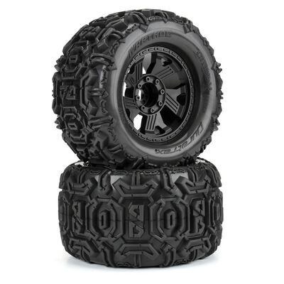 1/8 Warthog F/R 3.8" MT Tires Mounted 17mm Black Ripper (2) 1/8 Warthog F/R 3.8" MT Tires Mounted 17mm Black Ripper (2)