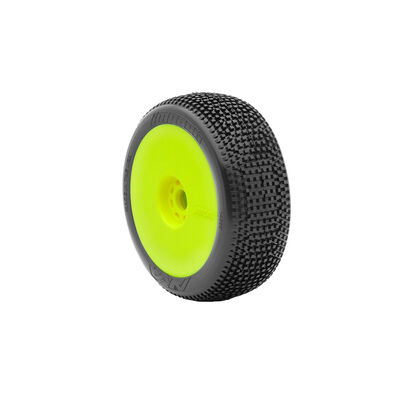1/8 Impact Soft Long Wear Pre-Mounted Tires, Yellow EVO Wheels (2): Buggy 1/8 Impact Soft Long Wear Pre-Mounted Tires, Yellow EVO Wheels (2): Buggy