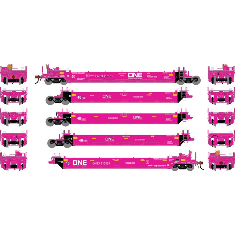 HO ATH Gunderson Maxi-I Well Cars (5), ONEX #710101 HO ATH Gunderson Maxi-I Well Cars (5), ONEX #710101