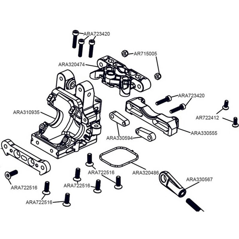 Hot Racing Aluminum Upper Arm Mount Steering Brace Arrma 1/5 Horizon