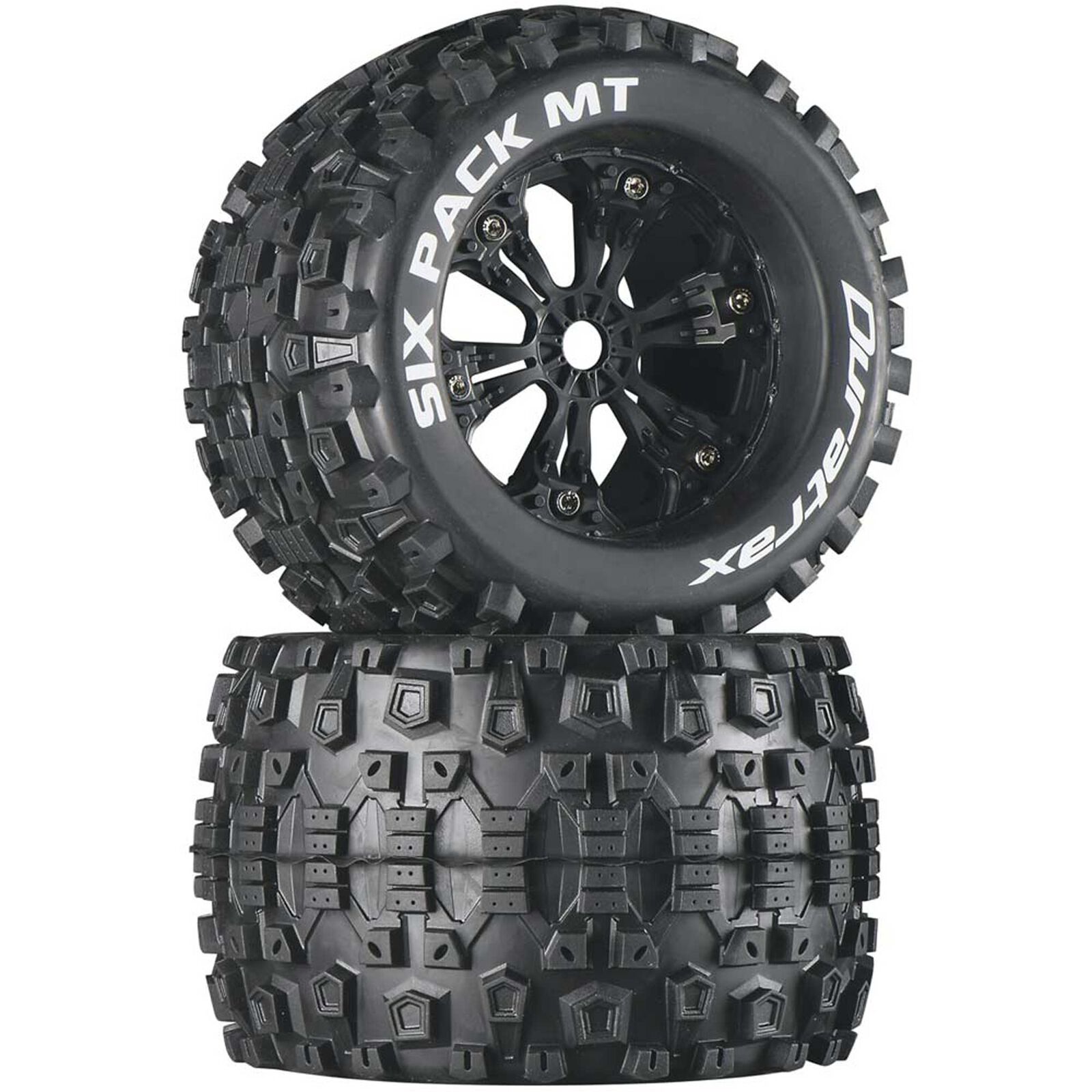 Six-Pack MT 3.8" Mounted Tires, Black (2)
