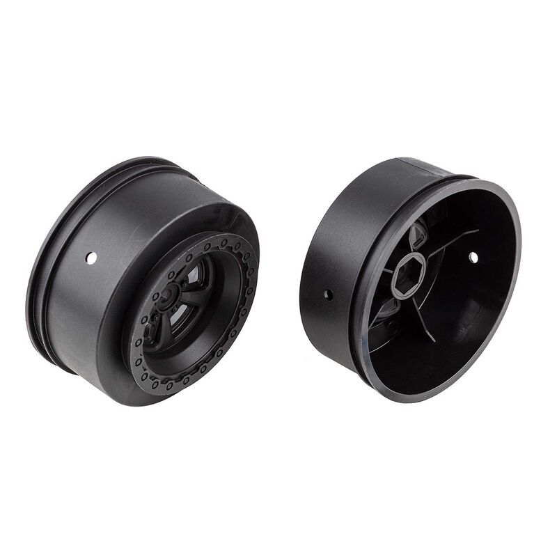 Rear Drag Wheels, Black, 1/10 Team Associated DR10