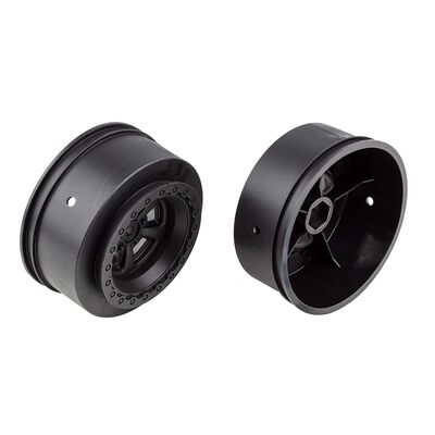 Rear Drag Wheels, Black, 1/10 Team Associated DR10 Rear Drag Wheels, Black, 1/10 Team Associated DR10