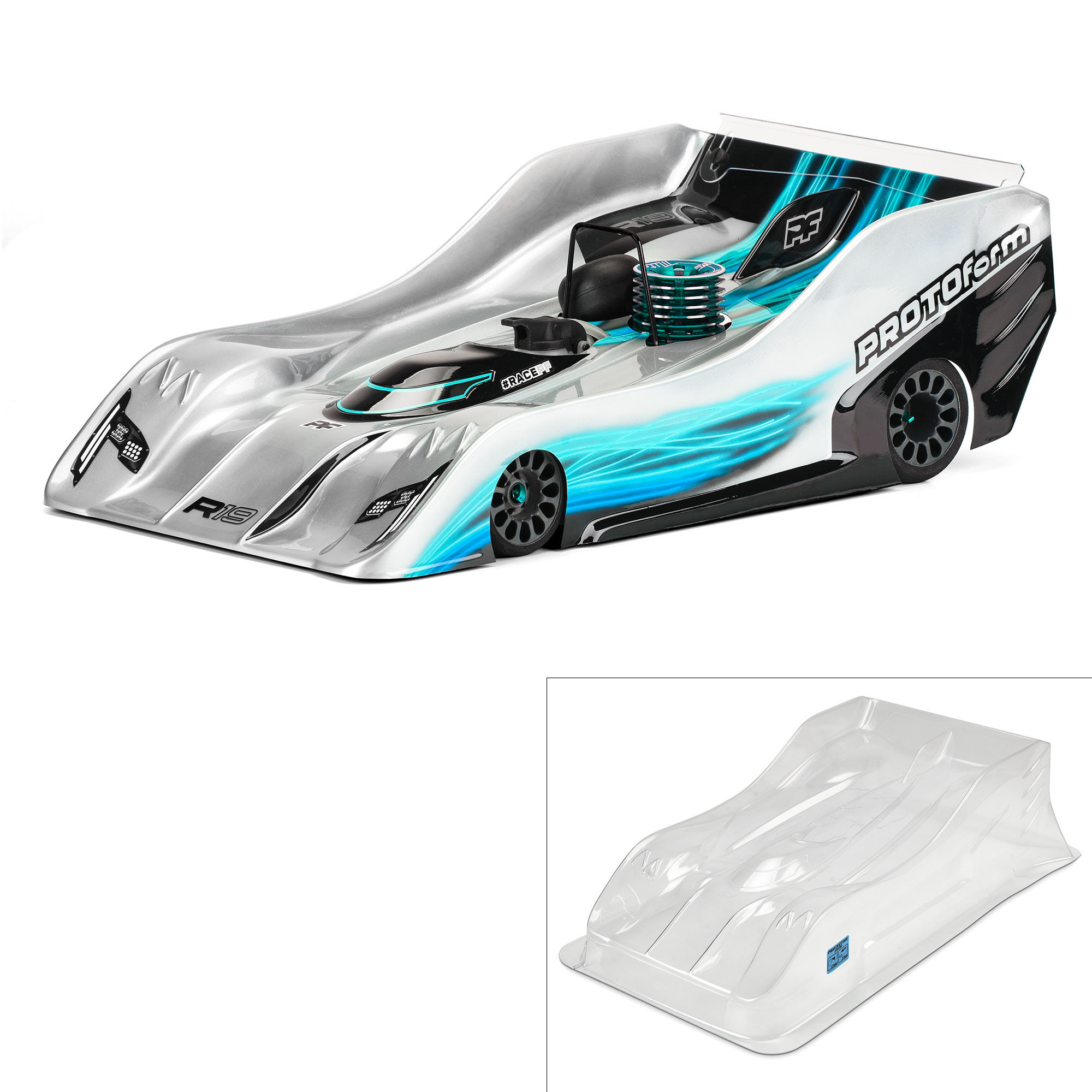 PROTOform 1/8 R19 Light Weight Clear Body: 1:8 On-Road | Horizon Hobby