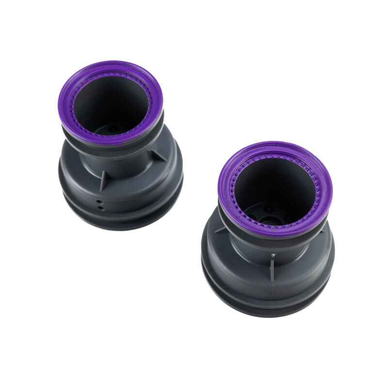 Losi MT Wheel, Purple Beadlock, Light Grey (2): Mini LMT