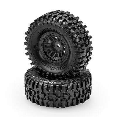 1/18 Tusk 1.0" Pre-Mounted TRX-4M Tires, Shuttle Wheels, Green Compound (2) 1/18 Tusk 1.0" Pre-Mounted TRX-4M Tires, Shuttle Wheels, Green Compound (2)