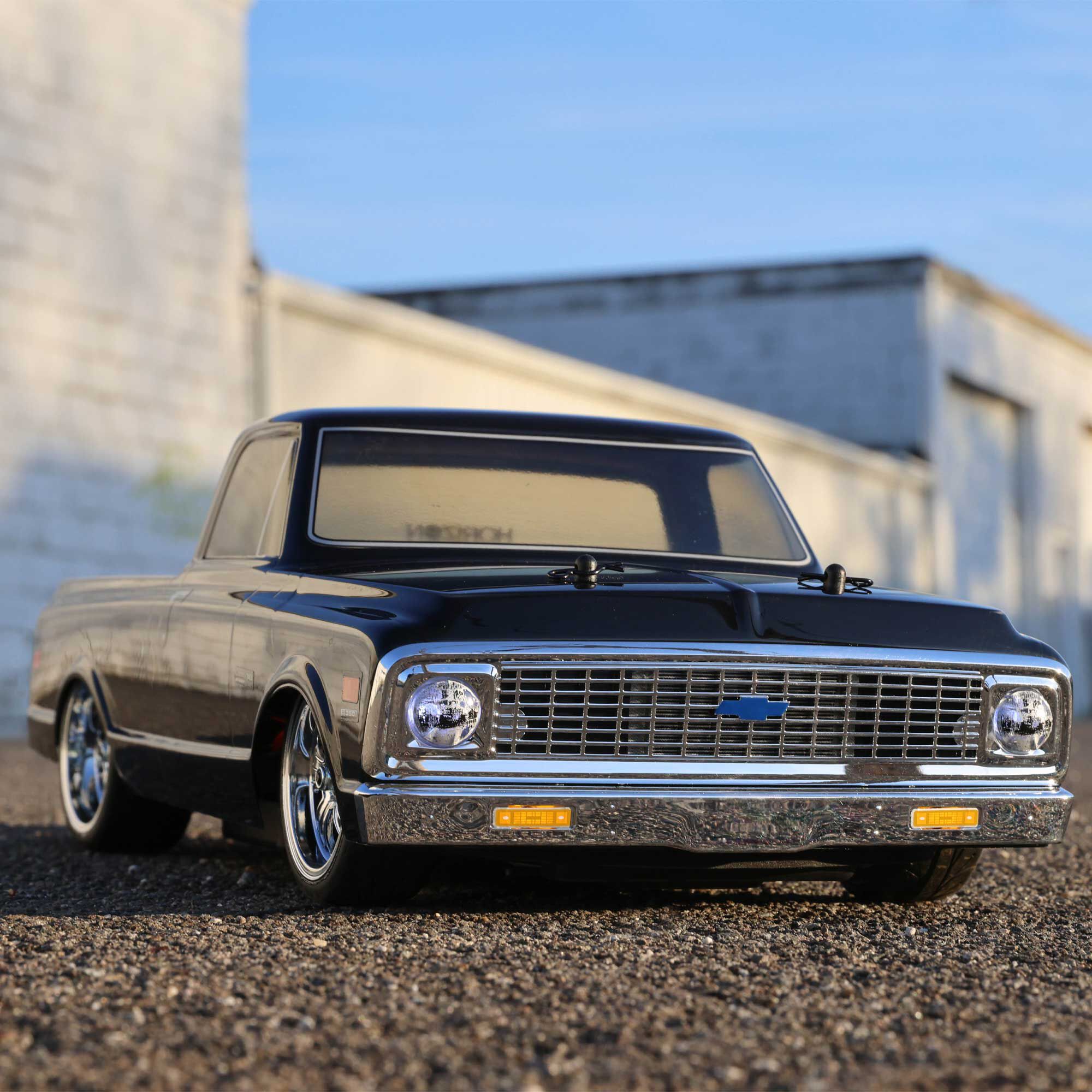 Losi 1 10 1972 Chevy C10 V100 AWD Pickup Truck Brushed RTR Black Horizon Hobby
