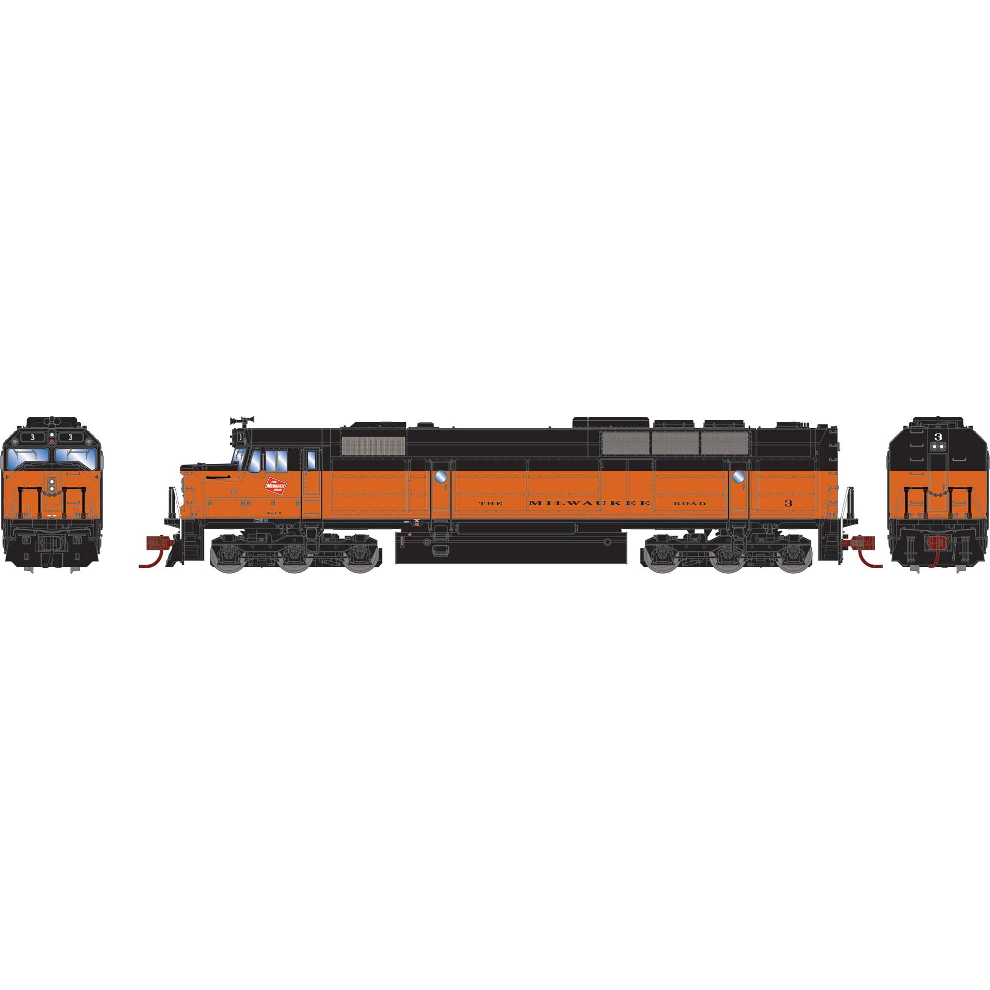 Athearn Athearn N FP45 Locomotive with DCC & Sound, MILW #3