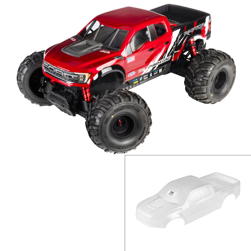 Pro-Line Racing 1/8 Pre-Cut 2022 Ford Raptor Clear Body: ARRMA QUAKE 4S
