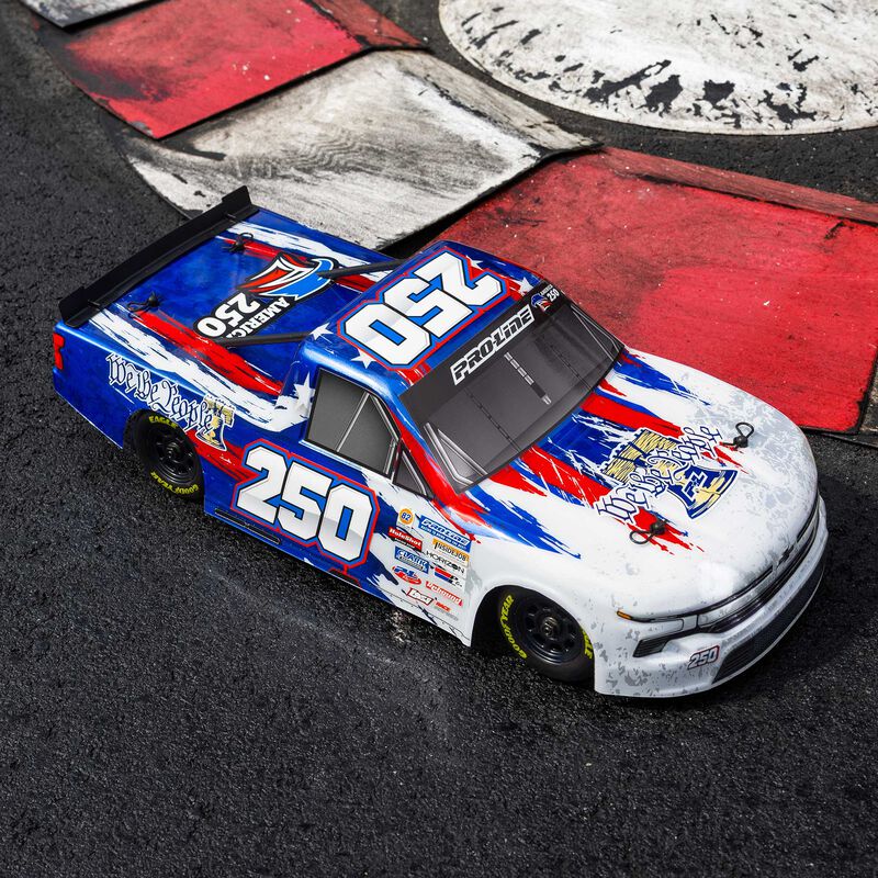 Pro-Line Racing 1/12 Pre-Cut/Pre-Painted 2024 Chevrolet Silverado NASCAR Truck Series America 250 Body: Losi NASCAR® Race Car