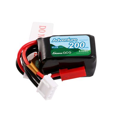 11.1V 200mAh 3S 30C G-Tech LiPo Battery: JST 11.1V 200mAh 3S 30C G-Tech LiPo Battery: JST