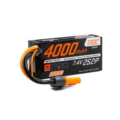 7.4V 4000mAh 2S 130C Smart No Prep Drag LiPo Battery: IC5 7.4V 4000mAh 2S 130C Smart No Prep Drag LiPo Battery: IC5