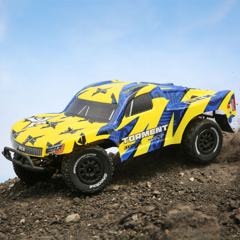 1/10 Torment 2WD SCT Brushed RTR, Yellow/Blue