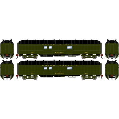 HO ATH 60' Pullman Common Standard Baggage Car, UP #1162/1165 (2) HO ATH 60' Pullman Common Standard Baggage Car, UP #1162/1165 (2)