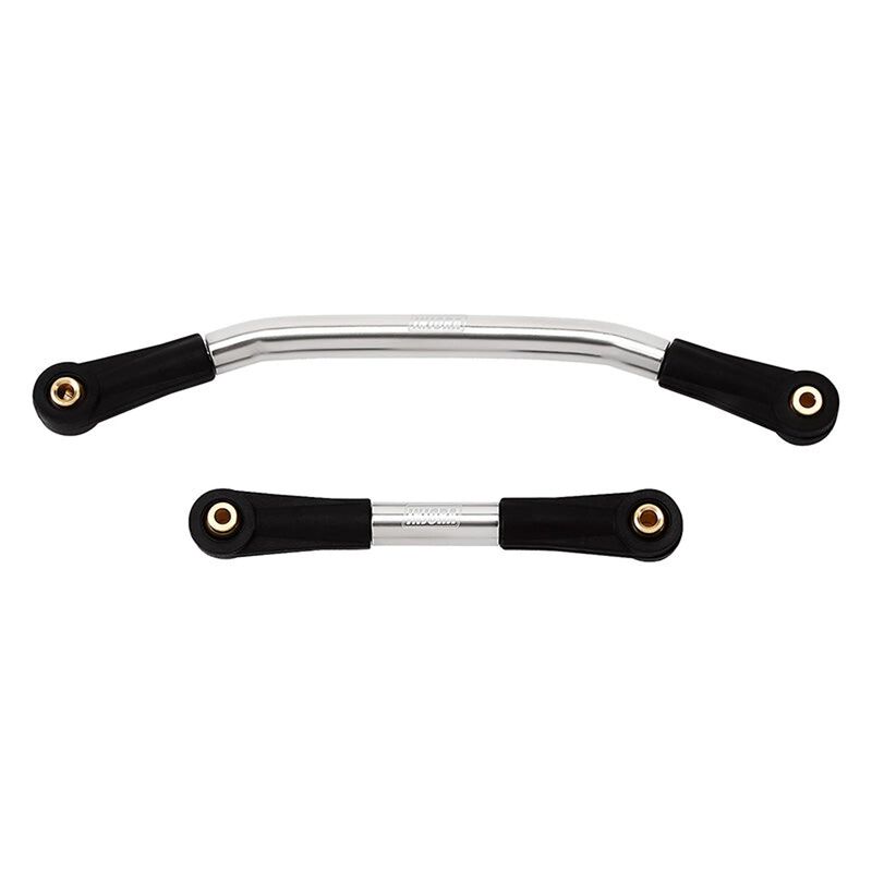 INJORA Stainless Steel Steering Link Set, Silver, 1/24 Axial SCX24 C10, Deadbolt, JLU, Gladiator, & Bronco
