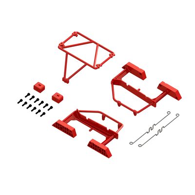 Desert Truck Body Roll Cage Set, Red: GROM Desert Truck Body Roll Cage Set, Red: GROM