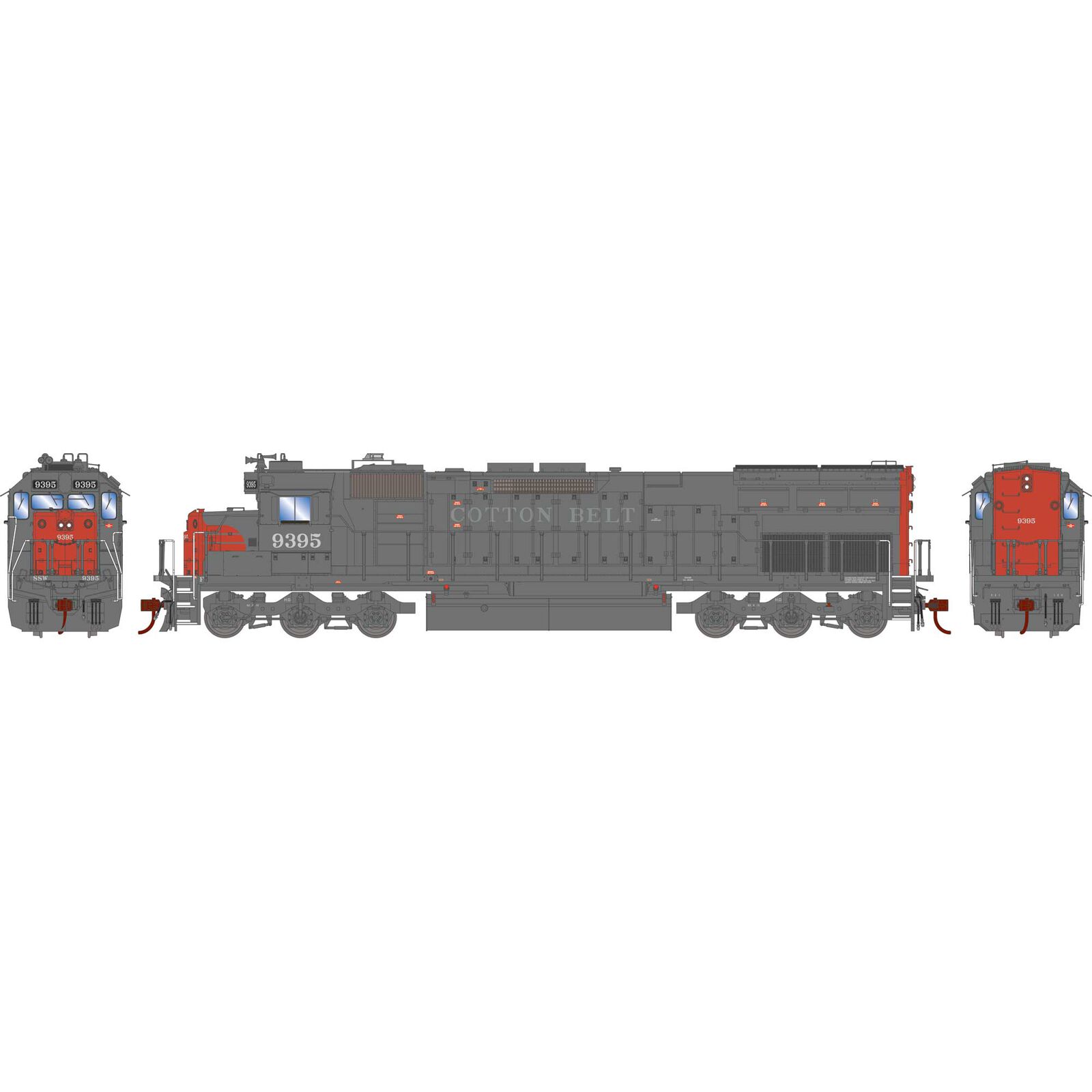 HO SD45T-2 Locomotive with DCC & Sound, Cotton Belt #9395