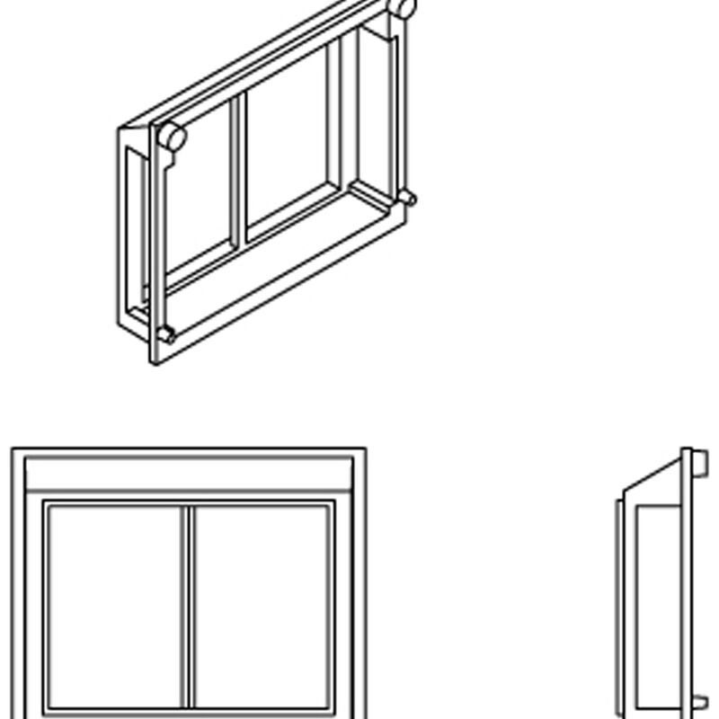 HO All-Weather Window Set, 2 Pane/Steep/Angle (6)