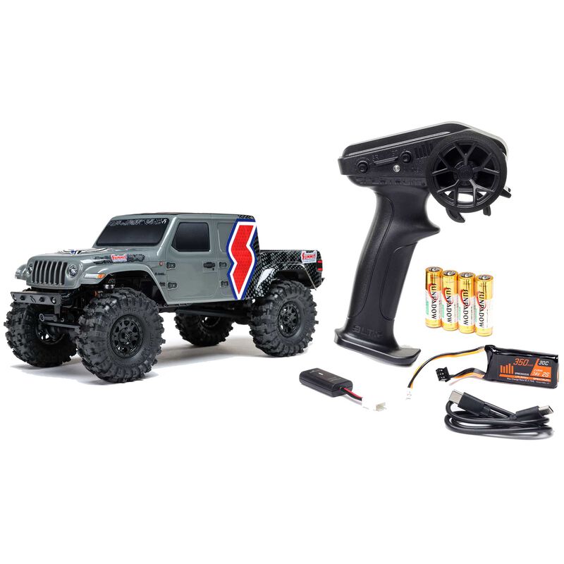 1/24 SCX24 Summit Racing Jeep Gladiator 4X4 Rock Crawler RTR (Battery & Charger Included), Gray