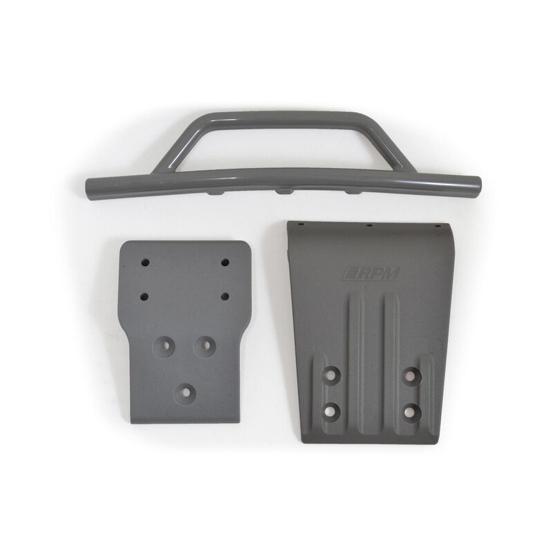 RPM Front Bumper Set, Grey, 1/10 Traxxas Slash 4x4