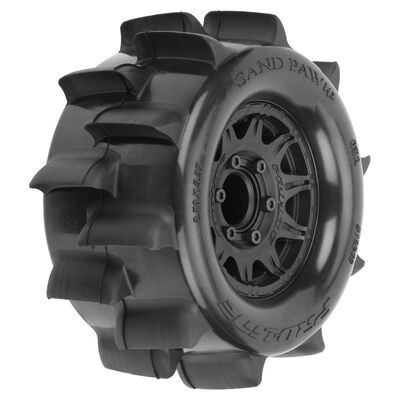 1/10 Sand Paw HP BELTED F/R 2.8" MT Tires MTD 12/14mm Black Raid (2) 1/10 Sand Paw HP BELTED F/R 2.8" MT Tires MTD 12/14mm Black Raid (2)