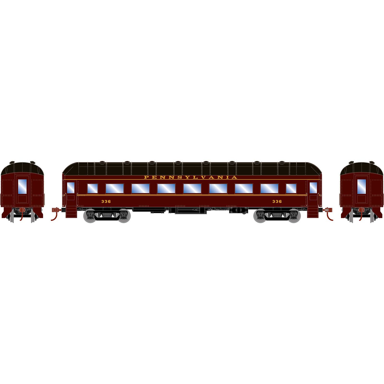 HO RTR Arch Roof Coach, PRR #336